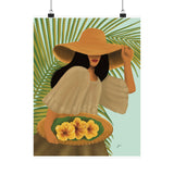 Gumamela Girl- Filipina Art by Jona Matte Vertical Posters