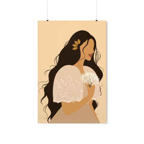 Filipina wearing a Filipiniana Art by Jona-Premium Matte Vertical Poster