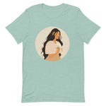 Filipina wearing a Filipiniana with Philippine Sun Ear cuff - Short-sleeve unisex t-shirt